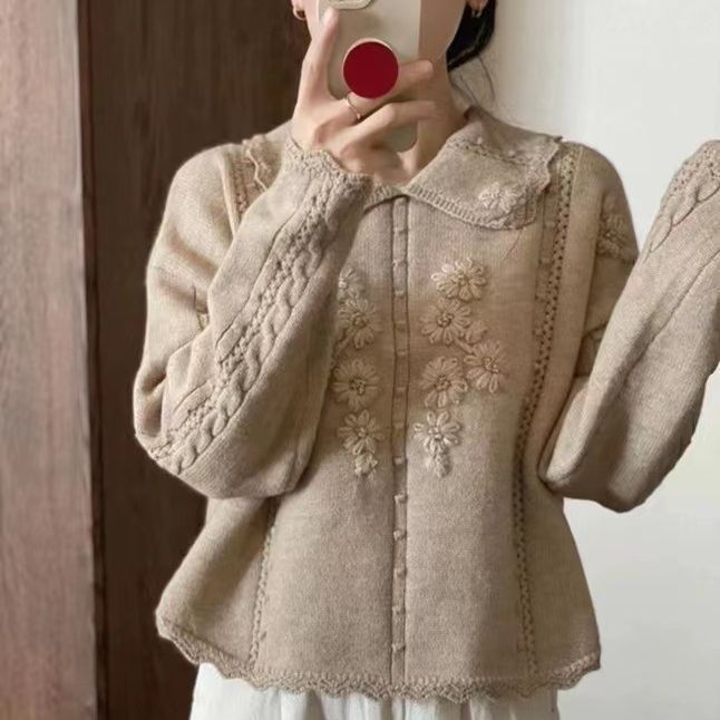 High Sense Niche Peter Pan Collar Sweater Women