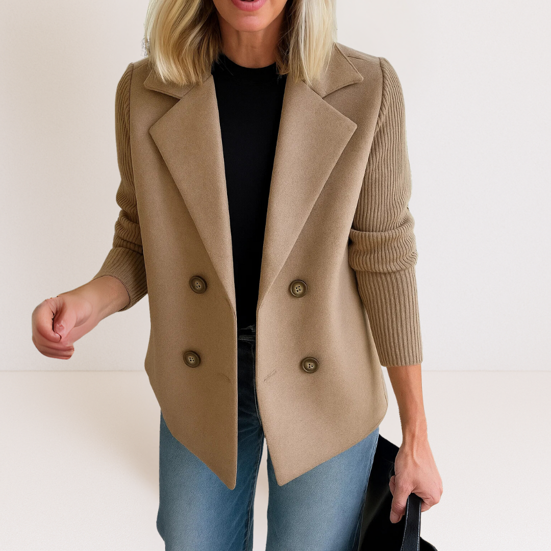 Élise – Veste Élégante à Double Boutonnage