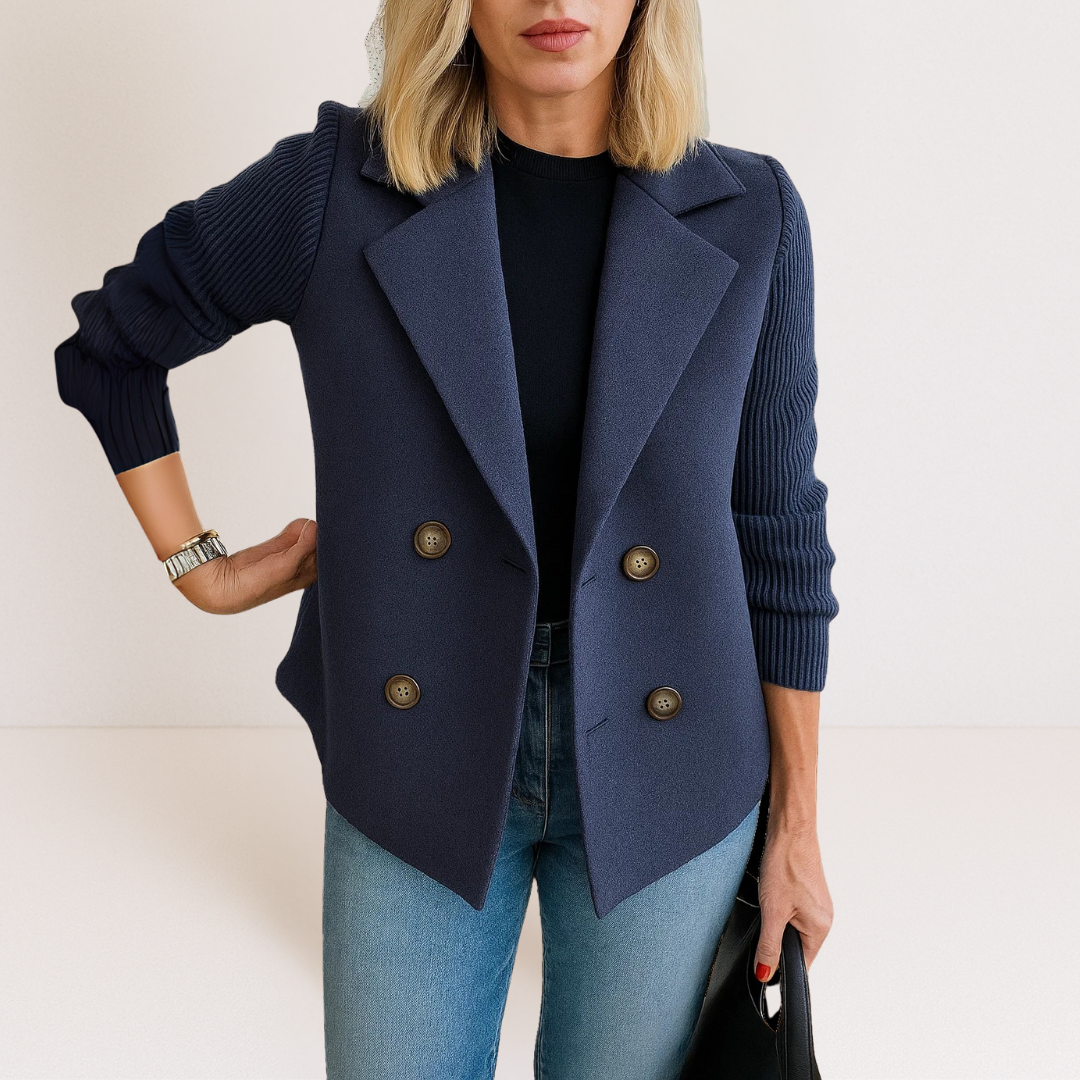 Élise – Veste Élégante à Double Boutonnage