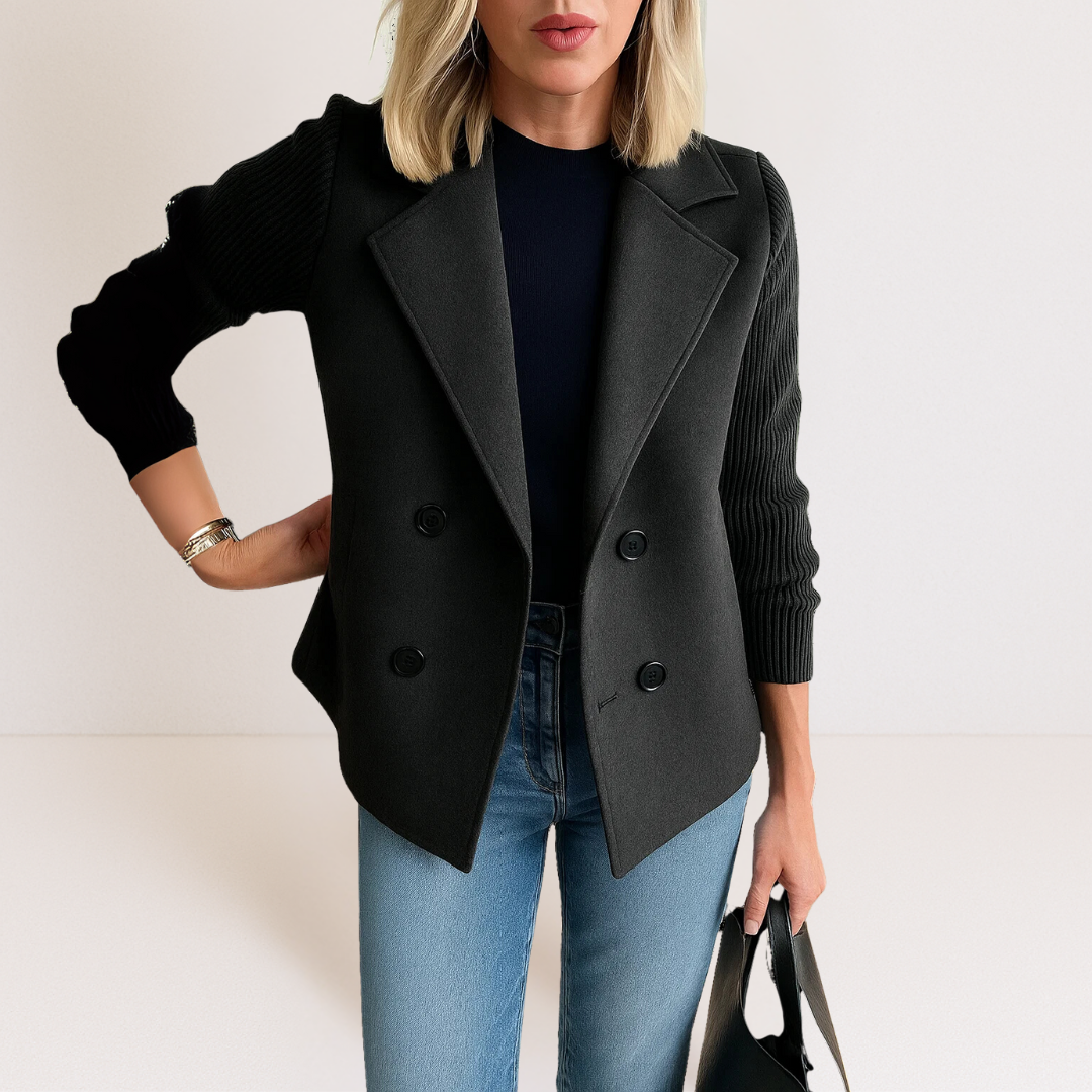 Élise – Veste Élégante à Double Boutonnage