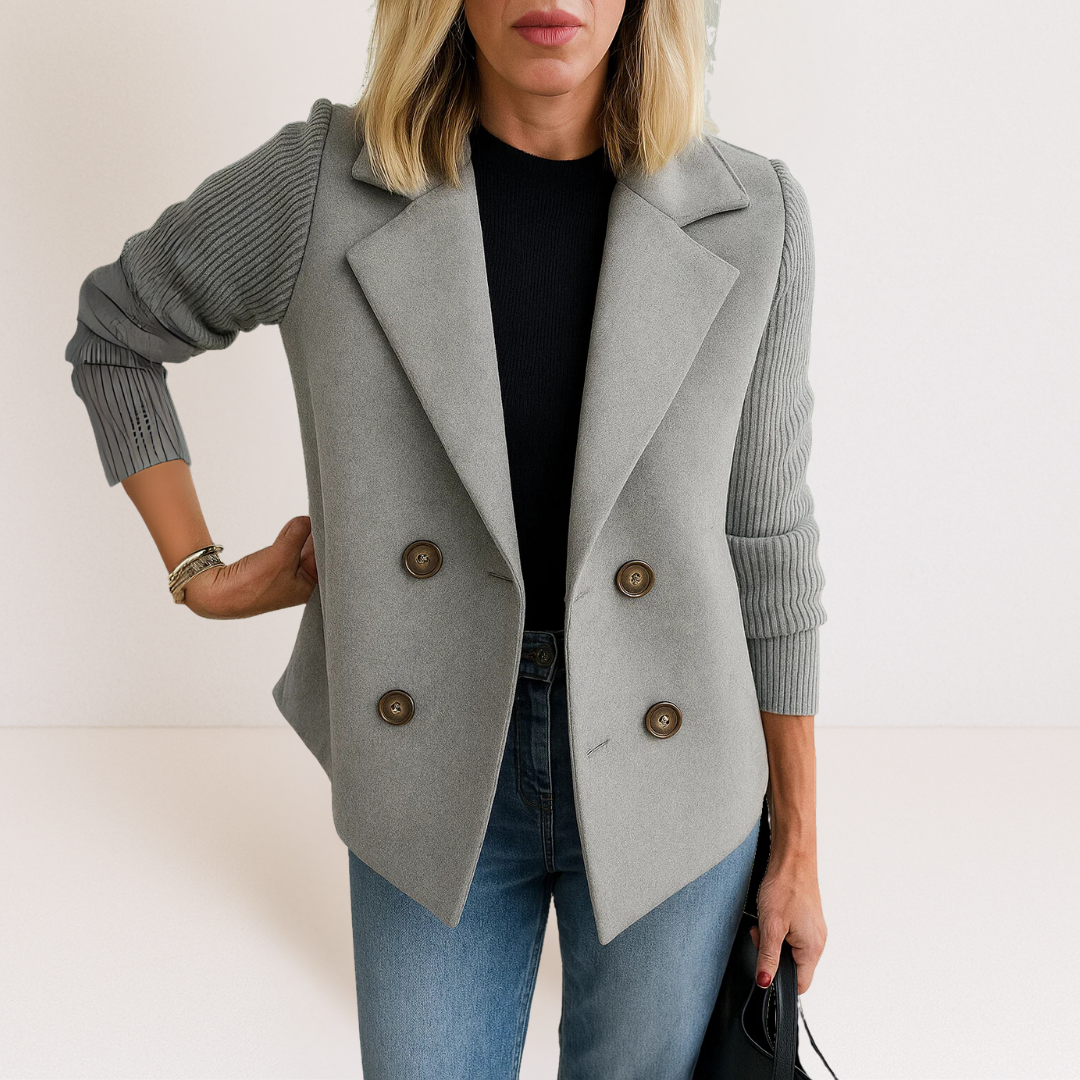 Élise – Veste Élégante à Double Boutonnage