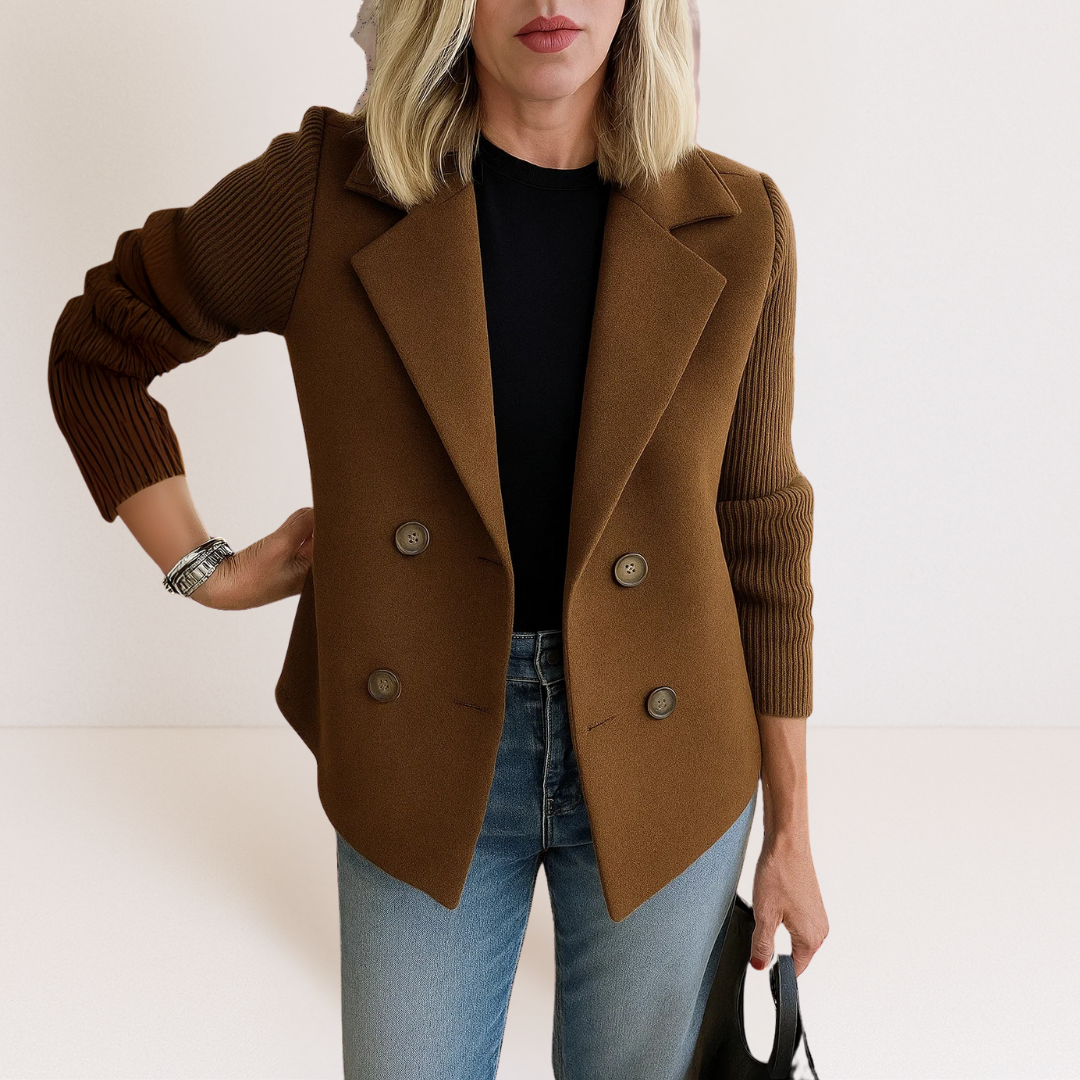 Élise – Veste Élégante à Double Boutonnage