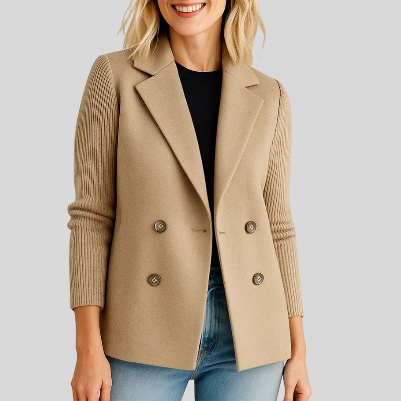 Élise – Veste Élégante à Double Boutonnage
